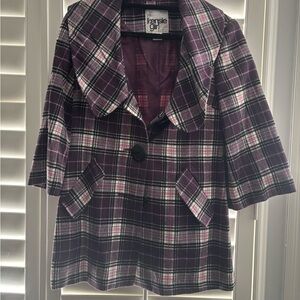 Kensie Girl Purple Plaid Jacket